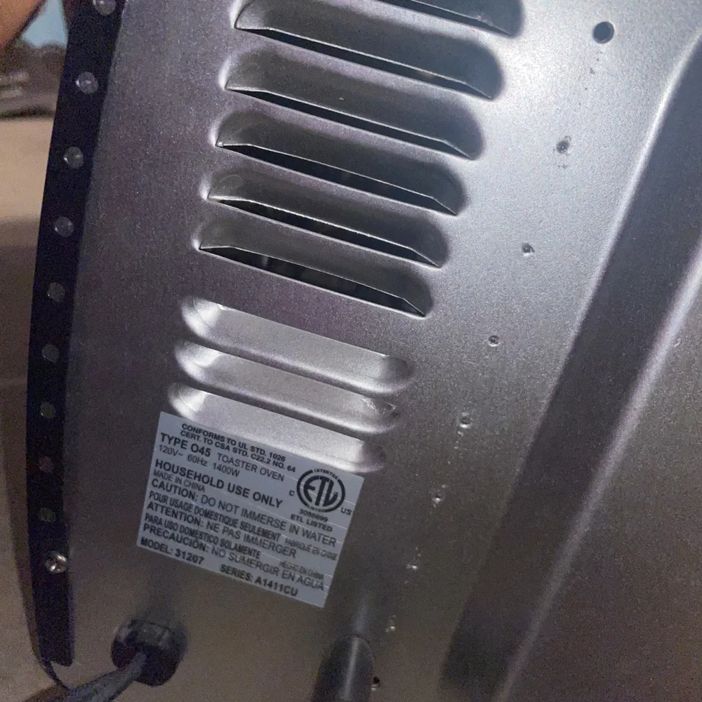 Hamilton beach Food Toaster conventional heater please read